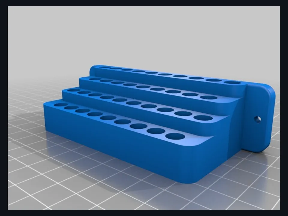 Referência visual de um porta-bits com ponteiras organizadas